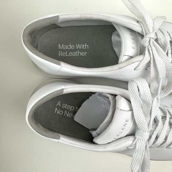 Everlane The ReLeather® Tennis Sneaker NWOB Womens 6 White Athleisure Shoes - Picture 8 of 10